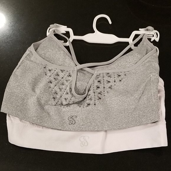 💕JESSICA SIMPSON💕 Seamless Bralettes (2 Pack) Lavender Gray Medium M NWT - Picture 7 of 13